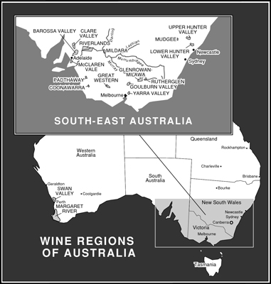 Le regioni vinicole dell'Australia