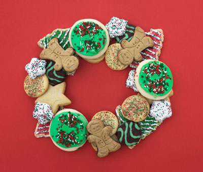 Crea un centrotavola con ghirlanda di biscotti per la tua festa di Natale