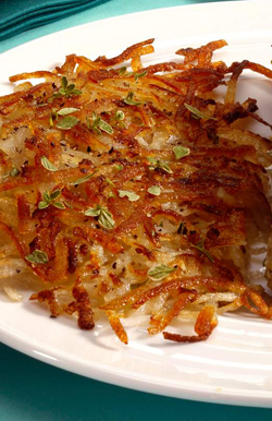 Ricetta Hash Browns di cipolla e patate grattugiate