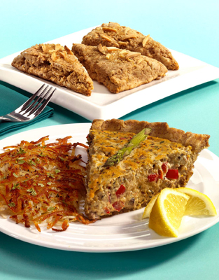 Quiche di verdure con crosta di farina di mais