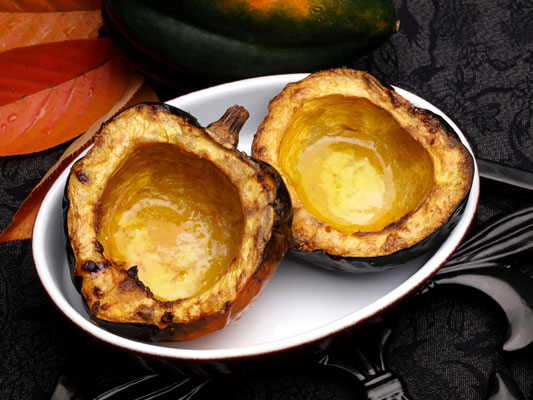 Ricetta per la zucca di ghiande al forno con acero