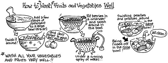 Pulizia di frutta e verdura